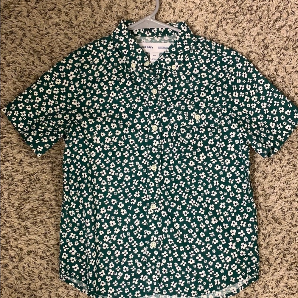 Boys floral button front shirt